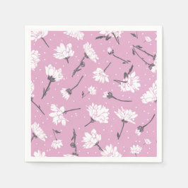 Rosa Blumenmuster-Design - Elegante Blume Art Serviette