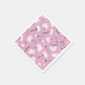 Rosa Blumenmuster-Design - Elegante Blume Art Serviette (Ecke)
