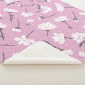 Rosa Blumenmuster-Design - Elegante Blume Art Sherpadecke (3/4)