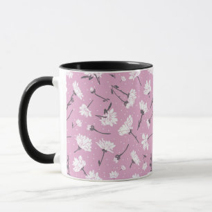 Rosa Blumenmuster-Design - Elegante Blume Art Tasse