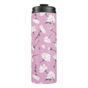 Rosa Blumenmuster-Design - Elegante Blume Art Thermosbecher