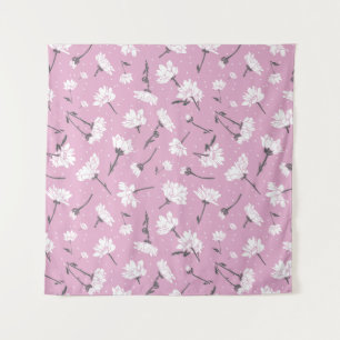 Rosa Blumenmuster-Design - Elegante Blume Art Wandteppich