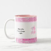 Rosa Blumenmuster Ehefrau Regeln Cup Tasse (Links)