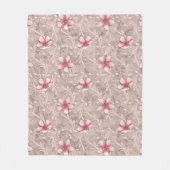 Rosa Blumenmuster Fleecedecke (Vorderseite)