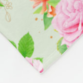 Rosa Blumenmuster Fleecedecke (Ecke)