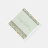 Rosa Blumenmuster im Detail Serviette (Ecke)