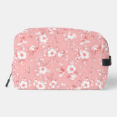Rosa Blumenmuster im Landstil Waschbeutel (Rückseite)