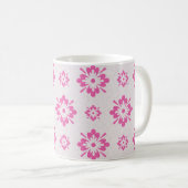 Rosa Blumenmuster Kaffeetasse (VorderseiteRechts)