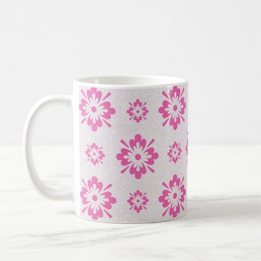 Rosa Blumenmuster Kaffeetasse (Links)