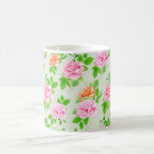 Rosa Blumenmuster Kaffeetasse (Mittel)