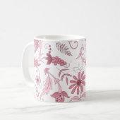 Rosa Blumenmuster Kaffeetasse (Vorderseite Links)