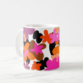 Rosa Blumenmuster Kaffeetasse (Vorderseite Links)