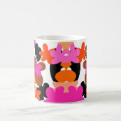 Rosa Blumenmuster Kaffeetasse (Mittel)