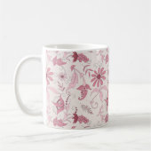 Rosa Blumenmuster Kaffeetasse (Links)