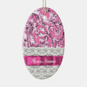 Rosa Blumenmuster Keramikornament (Rechts)