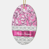 Rosa Blumenmuster Keramikornament (Links)