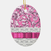 Rosa Blumenmuster Keramikornament (Hinten)