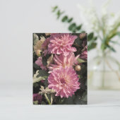 Rosa Blumenmuster Kunst von Renee Lavoie Postkarte (Stehend Vorderseite)