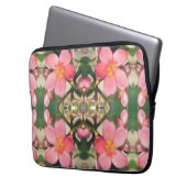 Rosa Blumenmuster Laptopschutzhülle (Vorderseite Links)