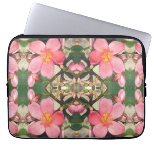 Rosa Blumenmuster Laptopschutzhülle