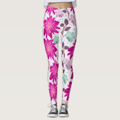 Rosa Blumenmuster Leggings (Vorderseite)