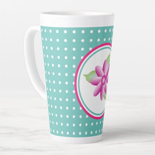 Rosa Blumenmuster Milchtasse (Linke Ecke)