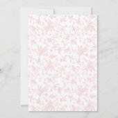 Rosa Blumenmuster mit Babydusche Einladung (Rückseite)