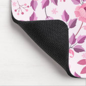 Rosa Blumenmuster mit eleganten Blüten Mousepad (Ecke)