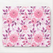 Rosa Blumenmuster mit eleganten Blüten Mousepad (Vorne)