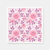 Rosa Blumenmuster mit eleganten Blüten Serviette (Vorderseite)