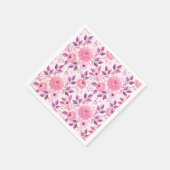 Rosa Blumenmuster mit eleganten Blüten Serviette (Ecke)