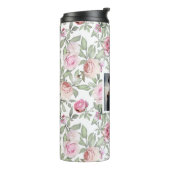 Rosa Blumenmuster mit Foto Thermosbecher (Nach links gedreht)