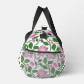 Rosa Blumenmuster mit grünen Blättern Duffle Bag (Rechts)