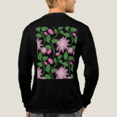 Rosa Blumenmuster mit grünen Blättern Tri-Blend Shirt (Rückseite)