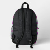 Rosa Blumenmuster mit Tröpfchen Bedruckter Rucksack (Rückseite)