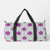 Rosa Blumenmuster mit Tröpfchen Duffle Bag (Vorderseite)