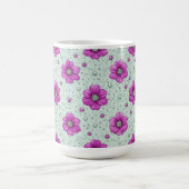 Rosa Blumenmuster mit Tröpfchen Kaffeetasse (Mittel)