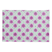 Rosa Blumenmuster mit Tröpfchen Kissenbezug (Rückseite)