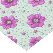 Rosa Blumenmuster mit Tröpfchen Kurzer Tischläufer (Ecke)