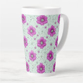 Rosa Blumenmuster mit Tröpfchen Milchtasse (Rechte Ecke)