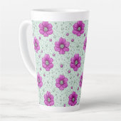 Rosa Blumenmuster mit Tröpfchen Milchtasse (Linke Ecke)