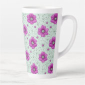 Rosa Blumenmuster mit Tröpfchen Milchtasse (Rechts)