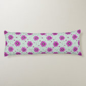 Rosa Blumenmuster mit Tröpfchen Seitenschläferkissen (Rückseite)