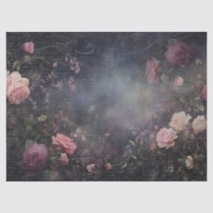 Rosa Blumenmuster mit Vintage-Typografie zum Dekou Seidenpapier