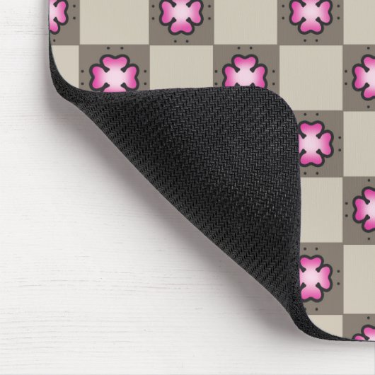 rosa Blumenmuster Mousepad (Ecke)