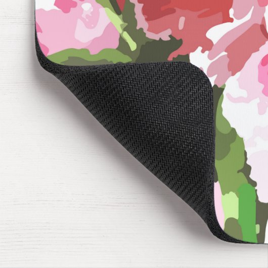 Rosa Blumenmuster Mousepad (Ecke)