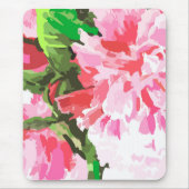 Rosa Blumenmuster Mousepad (Vorne)