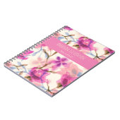 Rosa Blumenmuster Notizblock (Linke Seite)