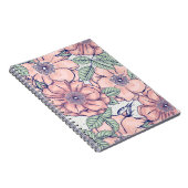 Rosa Blumenmuster | Notizbuch Journal Notizblock (Rechte Seite)