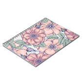 Rosa Blumenmuster | Notizbuch Journal Notizblock (Linke Seite)